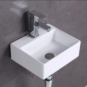 Chậu lavabo vuông treo tường TTCERA LB106