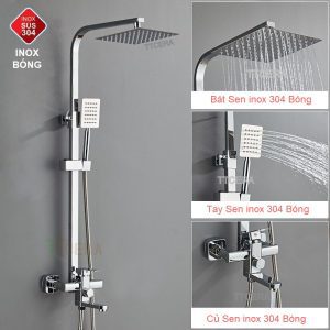 Sen cây nóng lạnh vuông inox 304 bóng TTCERA SC127