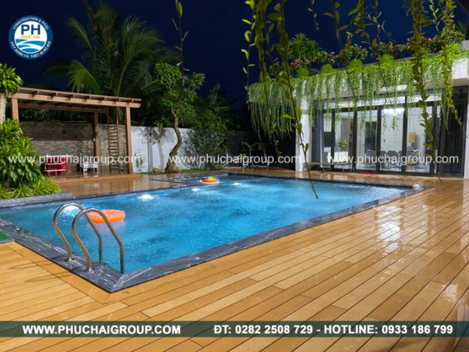 Hồ bơi anh Liên - Tây Ninh - Thiết Kế Xây Dựng Hồ Bơi Phúc Hải - Công Ty TNHH Xây Dựng Thương Mại  Kỹ Thuật Phúc Hải
