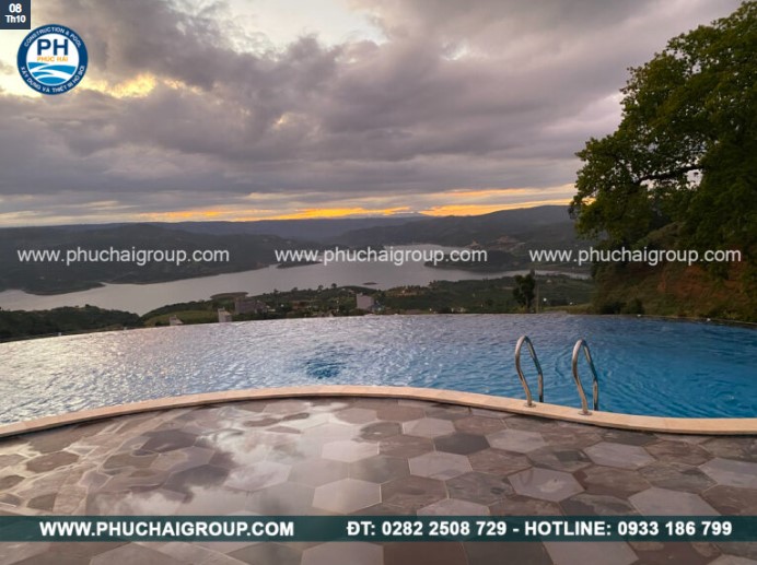 Hồ bơi anh Nam - Lâm Đồng - Thiết Kế Xây Dựng Hồ Bơi Phúc Hải - Công Ty TNHH Xây Dựng Thương Mại  Kỹ Thuật Phúc Hải