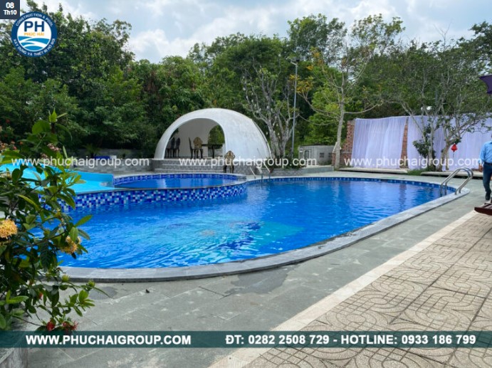 Hồ bơi anh Tín - Bình Phước - Thiết Kế Xây Dựng Hồ Bơi Phúc Hải - Công Ty TNHH Xây Dựng Thương Mại  Kỹ Thuật Phúc Hải