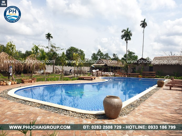 Hồ bơi chị Tuyền - Cần Thơ - Thiết Kế Xây Dựng Hồ Bơi Phúc Hải - Công Ty TNHH Xây Dựng Thương Mại  Kỹ Thuật Phúc Hải