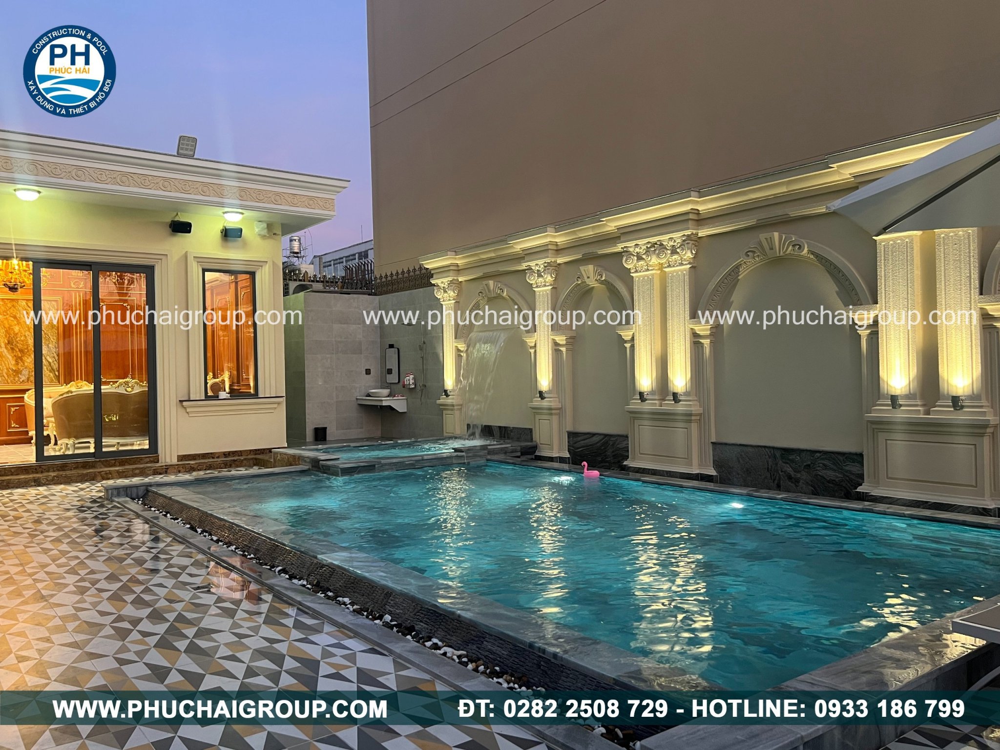Hồ bơi gia đình - Thiết Kế Xây Dựng Hồ Bơi Phúc Hải - Công Ty TNHH Xây Dựng Thương Mại  Kỹ Thuật Phúc Hải