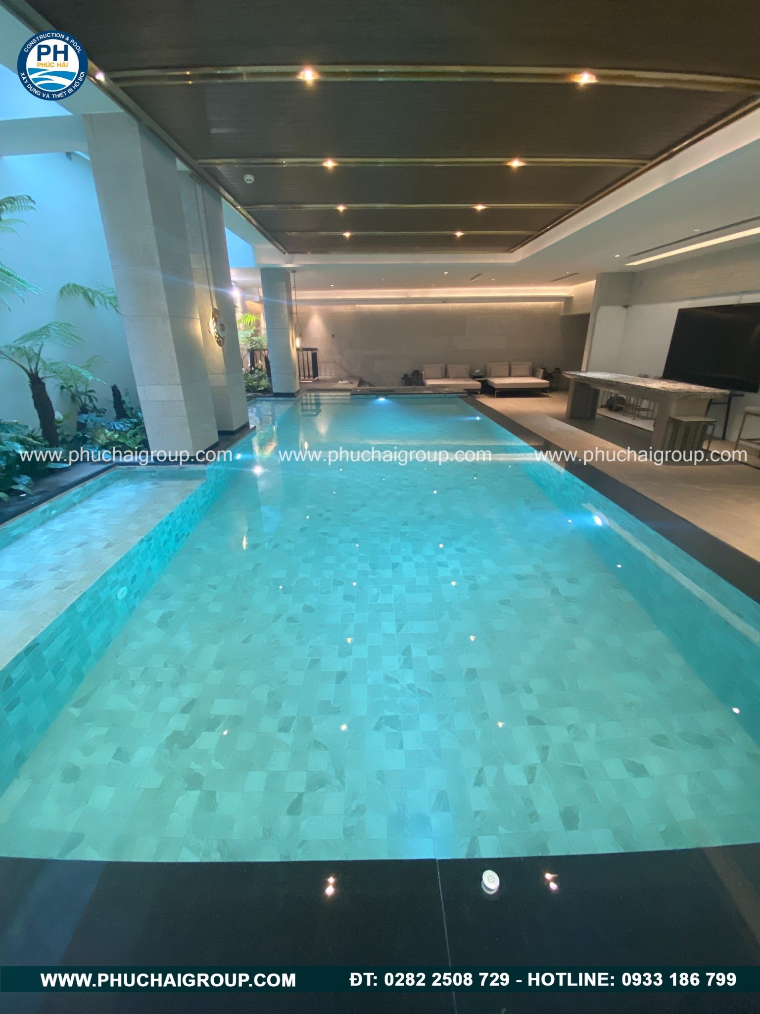 Hồ bơi trong nhà - Thiết Kế Xây Dựng Hồ Bơi Phúc Hải - Công Ty TNHH Xây Dựng Thương Mại  Kỹ Thuật Phúc Hải