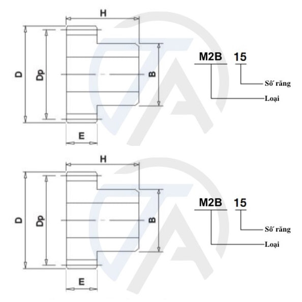 Bánh răng trụ thẳng M2B
