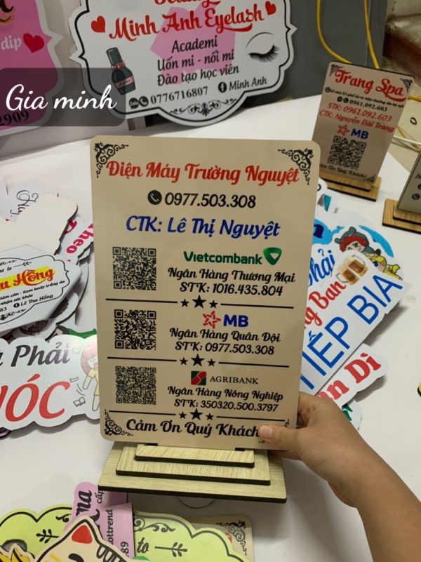 Bảng số tài khoản mã QR Code