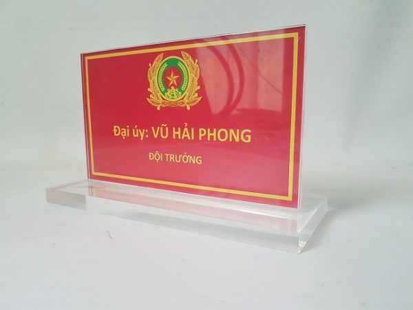 Biển chức danh quân đội Mica để bàn