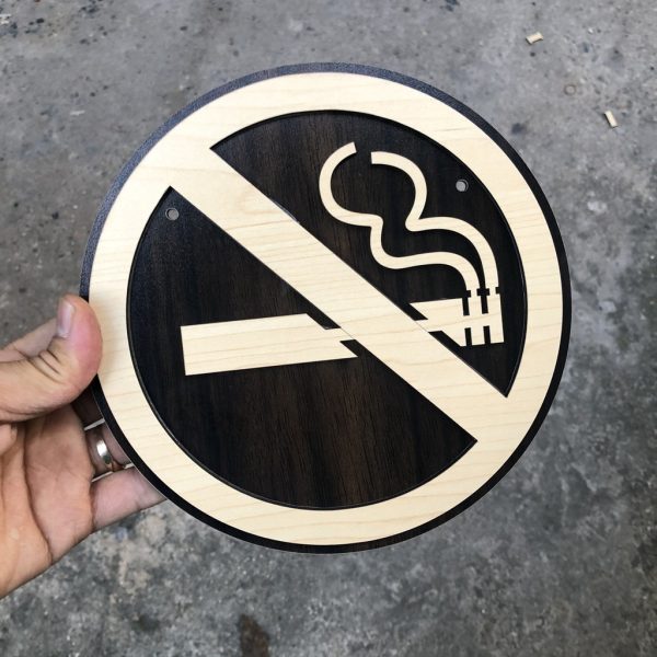 Biển gỗ no smoking