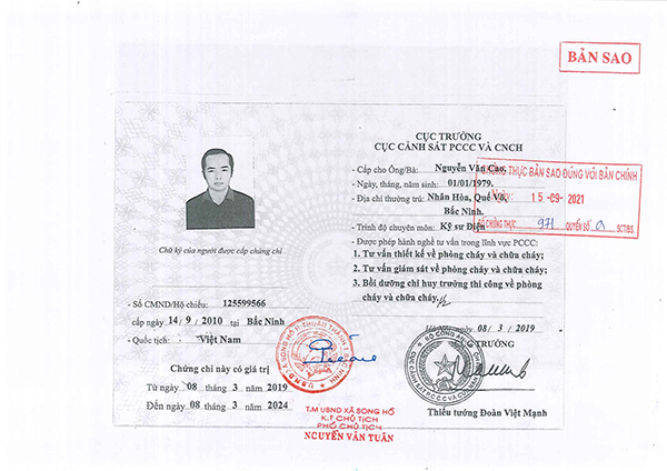 Chứng chỉ PCCC