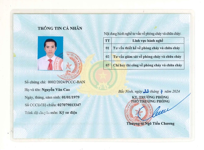 Chứng chỉ hành nghề tư vấn PCCC