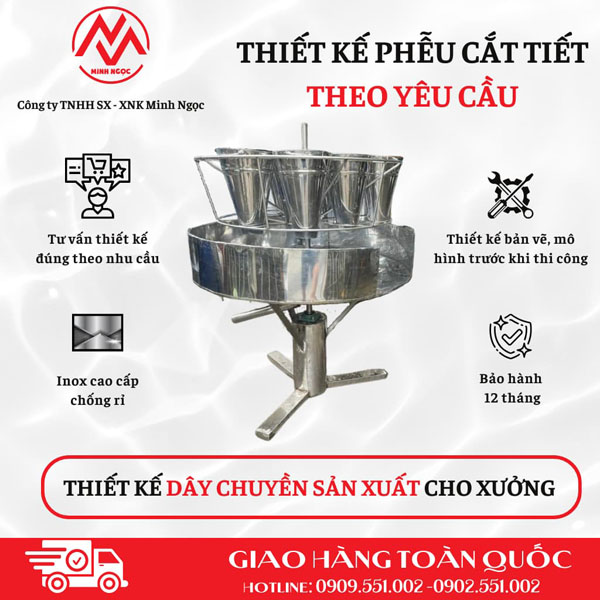 Phễu cắt tiết theo yêu cầu