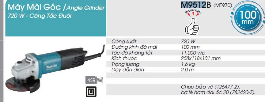 Máy mài góc 720W công tắc đuôi