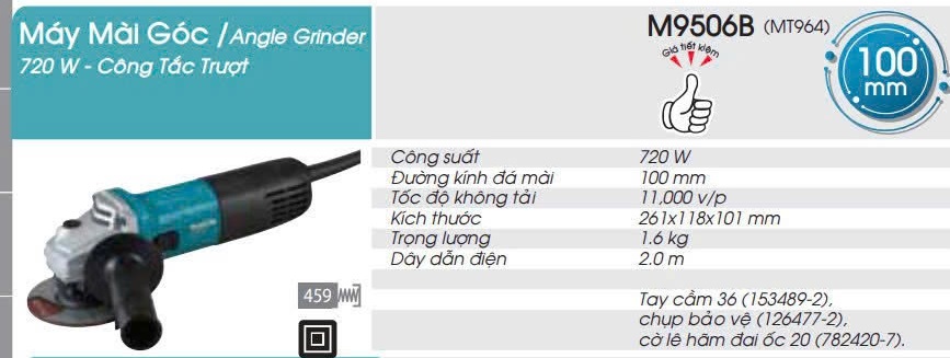Máy mài góc 720W công tắc trượt