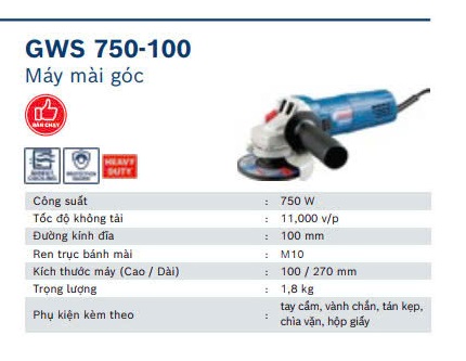 Máy mài góc GWS 750-100
