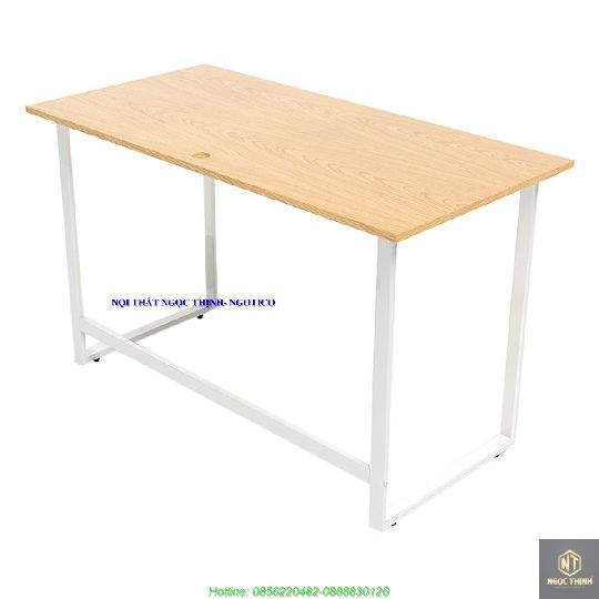 Bàn làm việc OAK-F vân gỗ sồi chân trắng