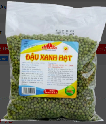Đậu xanh hạt 500g