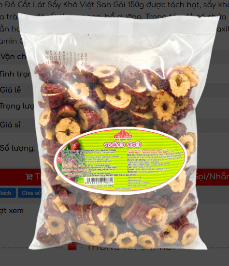 Táo đỏ cắt lát 150g