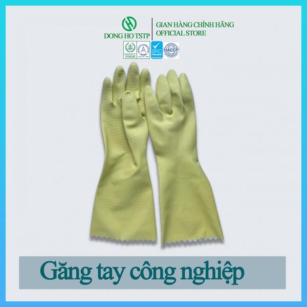 Găng tay cao su màu kem