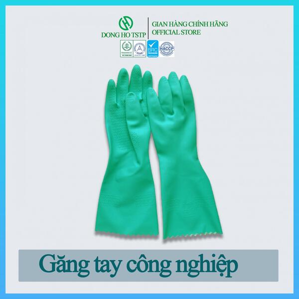 Găng tay cao su màu xanh lá
