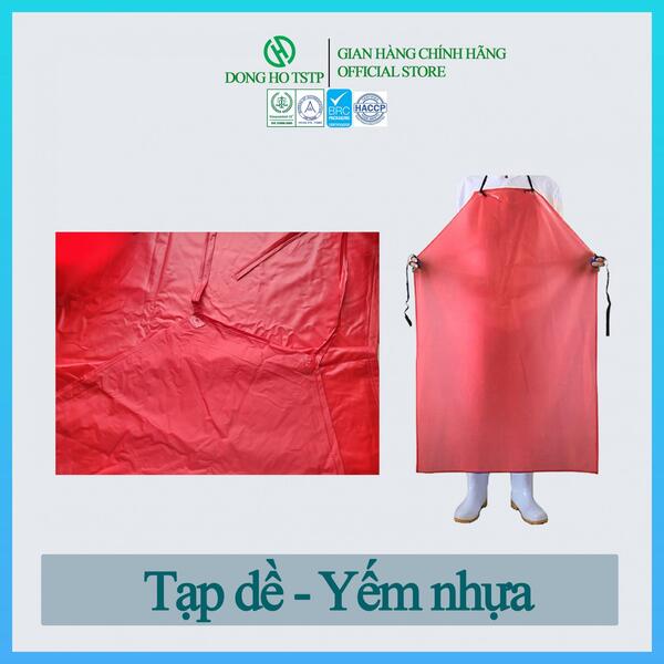 Tạp dề nhựa chống nước màu đỏ