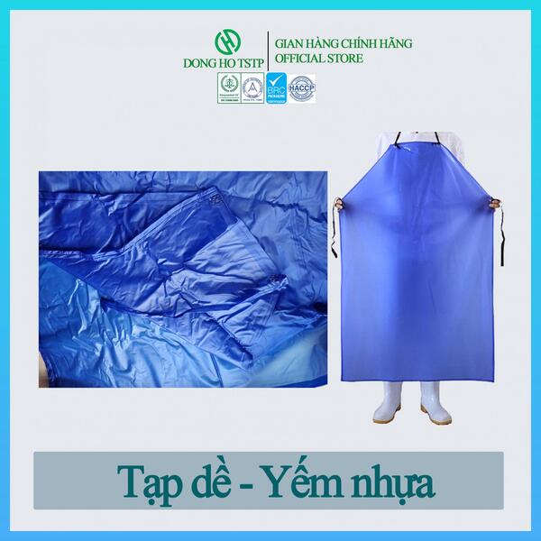 Tạp dề nhựa chống nước màu xanh dương