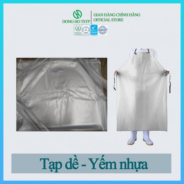 Tạp dề nhựa chống nước màu trắng