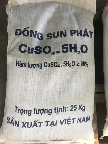 Đồng Sunphat - CUSO4.5H2O dạng hạt nhỏ 98% - Hóa Chất Công Nghiệp - Công Ty TNHH Hóa Chất Công Nghiệp Phúc Hiếu