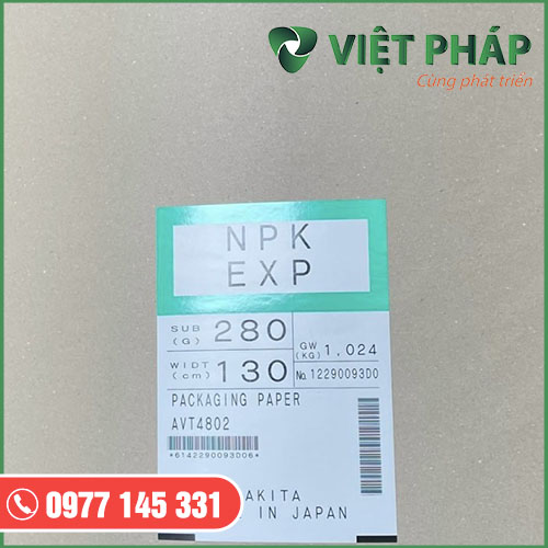 Giấy Kraft định lượng 280gsm - Giấy Việt Pháp - Công Ty TNHH Đầu Tư Sản Xuất Thương Mại Dịch Vụ Việt Pháp