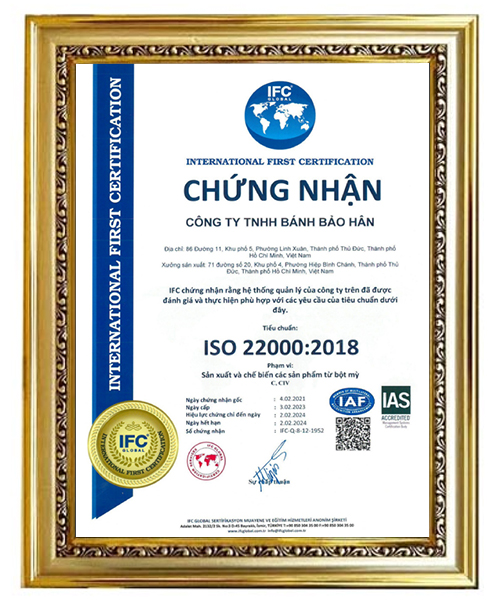 Chứng nhận ISO 22000:2018