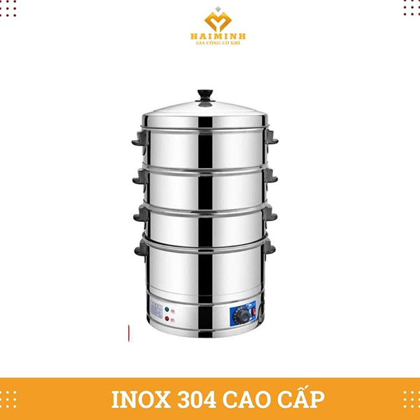 Nồi hấp bánh bao điện 3 tầng - Tủ Bếp Inox Hải Minh - Công Ty TNHH SX TM Xây Dựng Cơ Khí Hải Minh