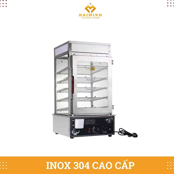 Tủ giữ nóng, tủ trưng bày bánh bao 5 tầng - Tủ Bếp Inox Hải Minh - Công Ty TNHH SX TM Xây Dựng Cơ Khí Hải Minh