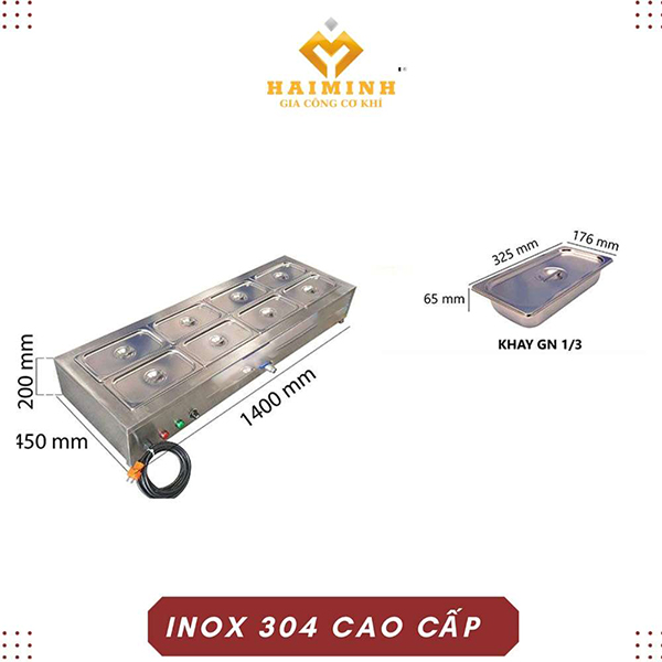 Tủ hâm nóng thức ăn 8 khay - Tủ Bếp Inox Hải Minh - Công Ty TNHH SX TM Xây Dựng Cơ Khí Hải Minh