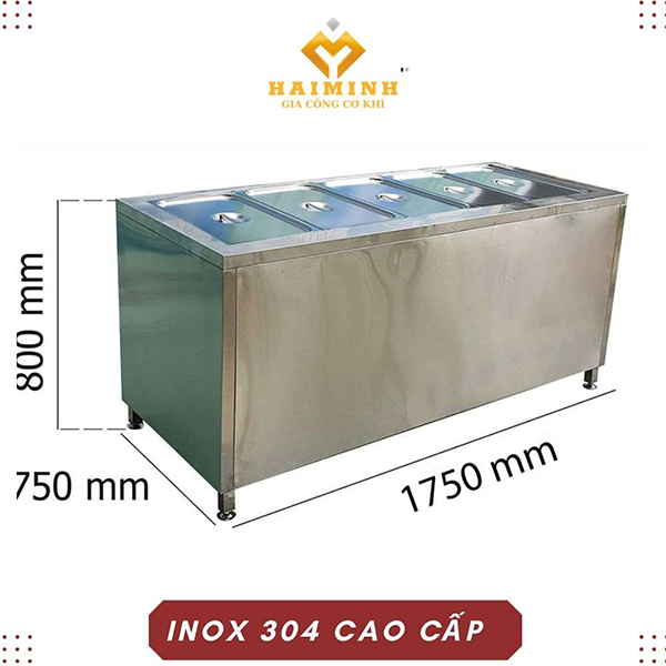 Tủ hâm nóng thức ăn 5 khay công nghiệp - Tủ Bếp Inox Hải Minh - Công Ty TNHH SX TM Xây Dựng Cơ Khí Hải Minh