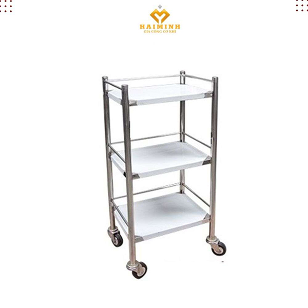 Xe đẩy y tế 3 tầng - Tủ Bếp Inox Hải Minh - Công Ty TNHH SX TM Xây Dựng Cơ Khí Hải Minh