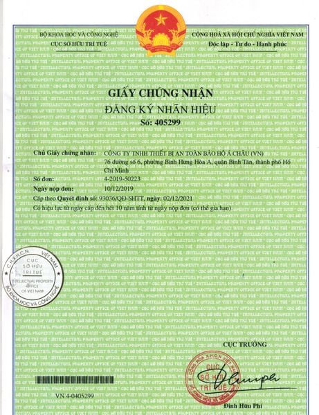 Giấy chứng nhận cục sở hữu trí tuệ