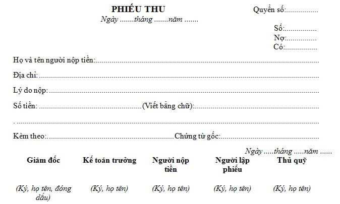 Dịch vụ in phiếu thu - In ấn Bắc Ninh - Công Ty Cổ Phần In Và Vật Tư Công Nghiệp Bắc Ninh