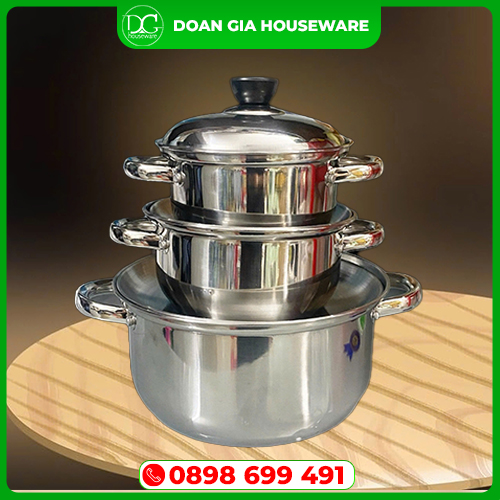 Bộ nồi inox - Inox Gia Dụng Doãn Gia - Công Ty TNHH Sản Xuất Thương Mại Dịch Vụ Doãn Gia