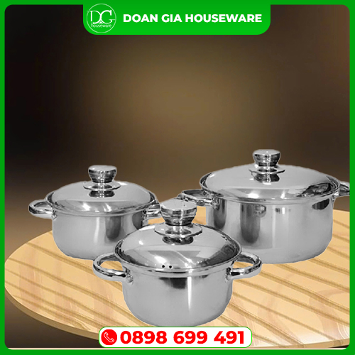 Bộ nồi inox - Inox Gia Dụng Doãn Gia - Công Ty TNHH Sản Xuất Thương Mại Dịch Vụ Doãn Gia