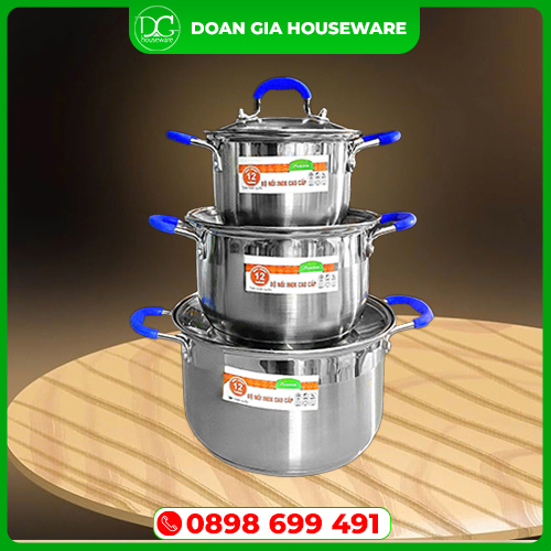 Bộ nồi inox - Inox Gia Dụng Doãn Gia - Công Ty TNHH Sản Xuất Thương Mại Dịch Vụ Doãn Gia