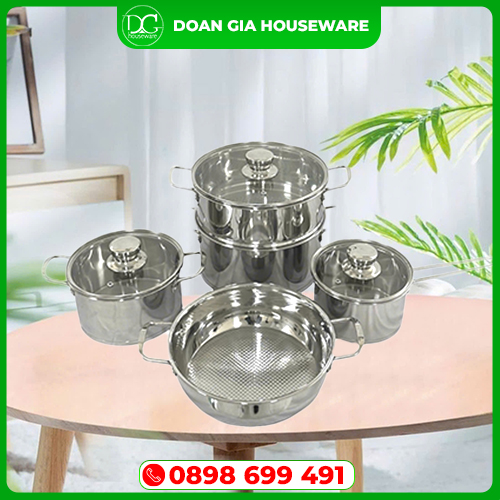 Bộ nồi inox - Inox Gia Dụng Doãn Gia - Công Ty TNHH Sản Xuất Thương Mại Dịch Vụ Doãn Gia