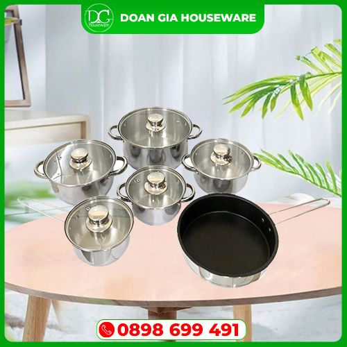 Bộ nồi inox - Inox Gia Dụng Doãn Gia - Công Ty TNHH Sản Xuất Thương Mại Dịch Vụ Doãn Gia