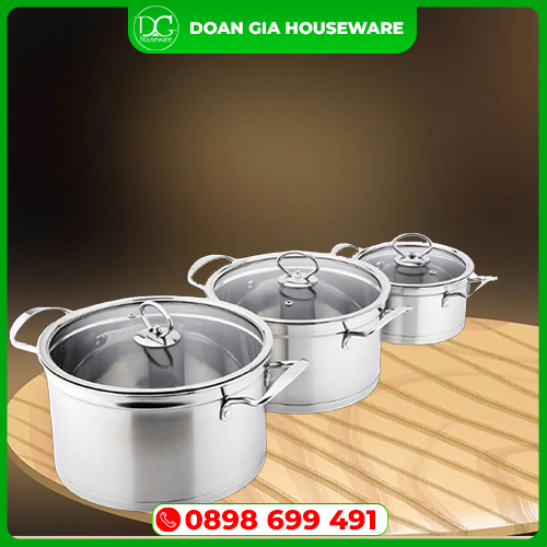 Bộ nồi inox - Inox Gia Dụng Doãn Gia - Công Ty TNHH Sản Xuất Thương Mại Dịch Vụ Doãn Gia
