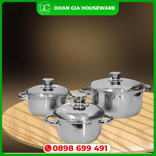 Bộ nồi inox - Inox Gia Dụng Doãn Gia - Công Ty TNHH Sản Xuất Thương Mại Dịch Vụ Doãn Gia