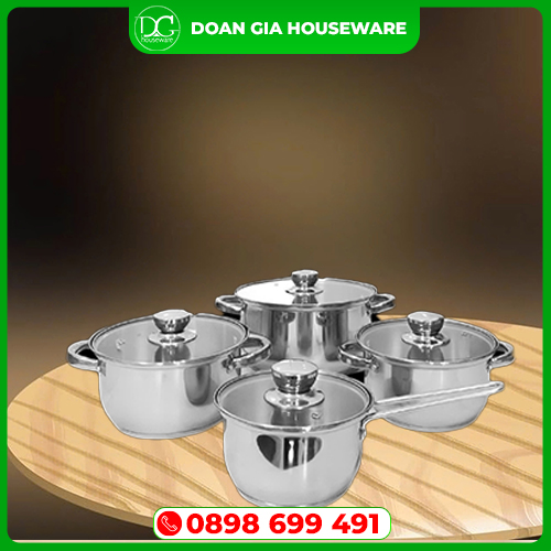 Bộ nồi inox - Inox Gia Dụng Doãn Gia - Công Ty TNHH Sản Xuất Thương Mại Dịch Vụ Doãn Gia