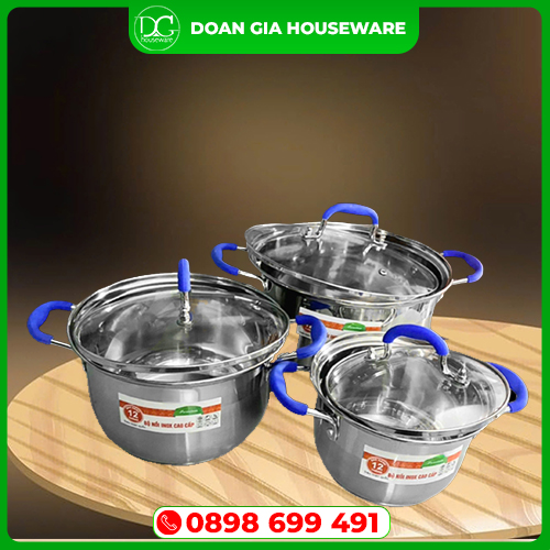 Bộ nồi inox - Inox Gia Dụng Doãn Gia - Công Ty TNHH Sản Xuất Thương Mại Dịch Vụ Doãn Gia