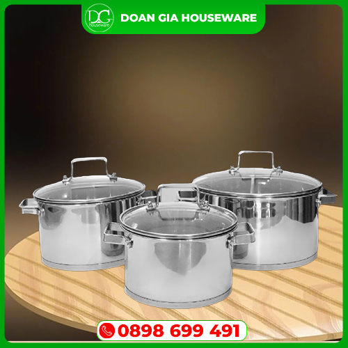Bộ nồi inox - Inox Gia Dụng Doãn Gia - Công Ty TNHH Sản Xuất Thương Mại Dịch Vụ Doãn Gia