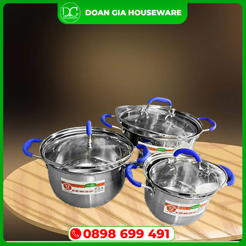 Bộ nồi inox - Inox Gia Dụng Doãn Gia - Công Ty TNHH Sản Xuất Thương Mại Dịch Vụ Doãn Gia