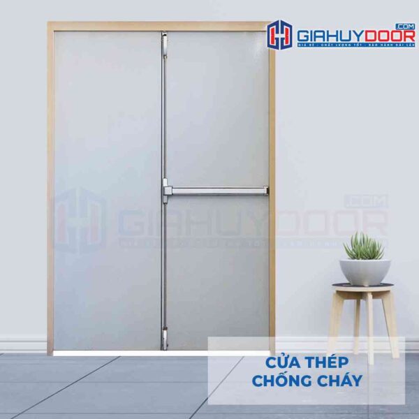 Cửa thép chống cháy TCC 2P thanh thoát hiểm đơn - Gia Huy Door - Công Ty Cổ Phần Tập Đoàn SaigonDoor