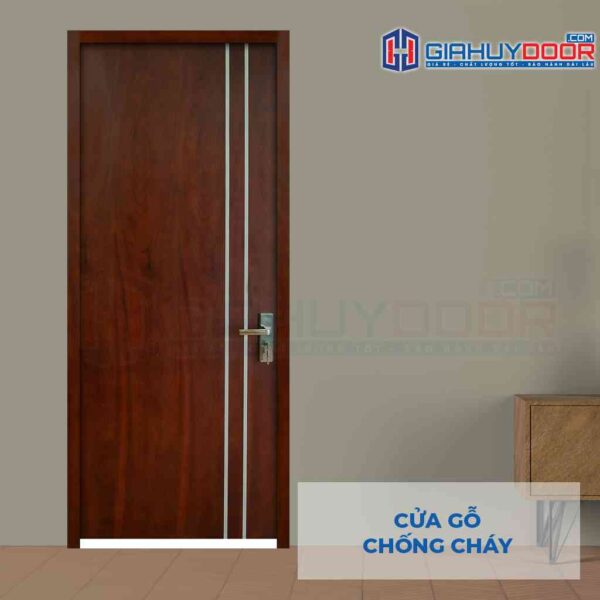 Cửa gỗ chống cháy GCC MDF Veneer P1R2 cam xe - Gia Huy Door - Công Ty Cổ Phần Tập Đoàn SaigonDoor