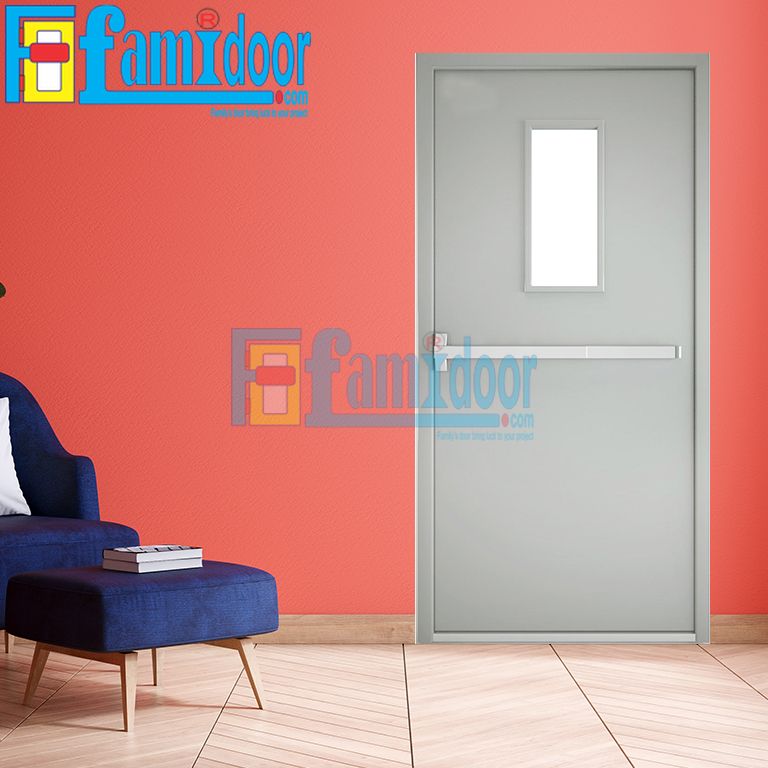 Cửa thép chống cháy 1 cánh có kính - FamiDoor - Công Ty Cổ Phần Tập Đoàn SaigonDoor